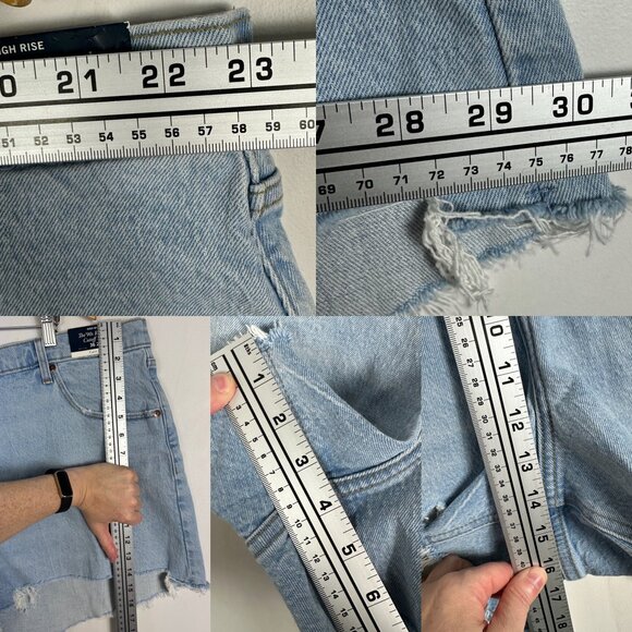 NWT Abercrombie Fitch 90s Relaxed Cutoff High Rise Shorts Size 22 / 36 Denim NEW - Picture 15 of 15